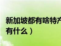 新加坡都有啥特产（今日新加坡的主要特产都有什么）