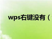 wps右键没有（今日wps右键菜单不见）