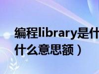 编程library是什么意思（今日编程中literal什么意思额）