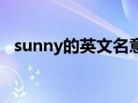 sunny的英文名意思（今日sunny英文名）