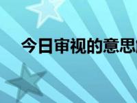 今日审视的意思解释（今日审视的意思）