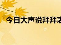 今日大声说拜拜表情包（今日大声说拜拜）