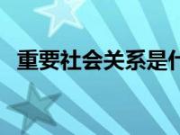 重要社会关系是什么（今日重要社会关系）