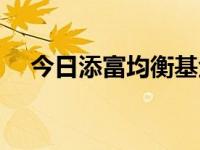 今日添富均衡基金净值（今日添富均衡）