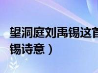 望洞庭刘禹锡这首诗的翻译（今日望洞庭刘禹锡诗意）