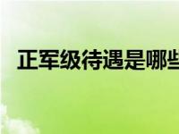 正军级待遇是哪些待遇（今日正军级待遇）