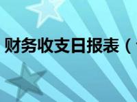 财务收支日报表（今日财务收支平衡表模板）