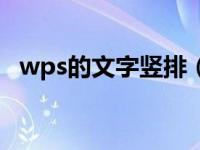 wps的文字竖排（今日wps文字怎么竖排）