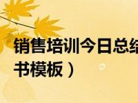 销售培训今日总结怎么写（今日销售培训计划书模板）