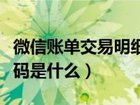 微信账单交易明细账单密码（今日微信账单密码是什么）