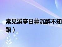 常见溪亭日暮沉醉不知归路（今日常记溪亭日暮沉醉不知归路）