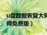 u盘数据恢复大师下载（今日u盘数据恢复大师免费版）