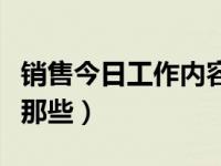 销售今日工作内容（今日销售人员岗位职责有那些）