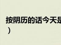 按阴历的话今天是几号（今日阴历阳历怎么分）