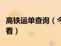 高铁运单查询（今日高铁快递的运单号在哪里看）